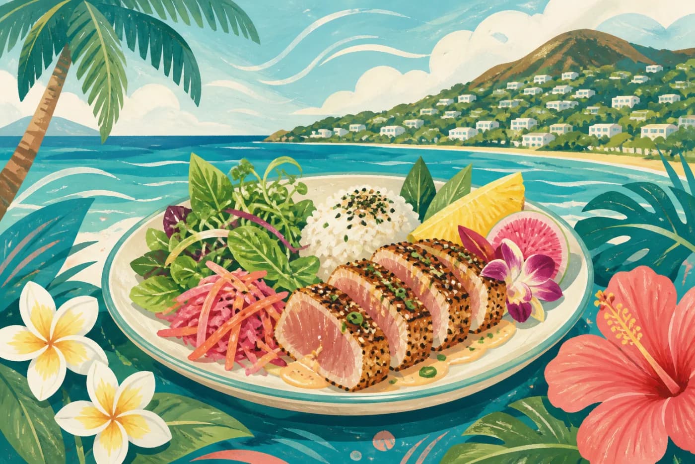 島の食材を使った彩り豊かなローカル料理のカテゴリーアート